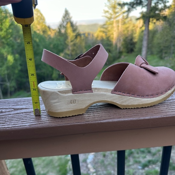 Sven Nu Buc Bow Tie Clogs - Peep Toes - Light Pink - Picture 5 of 6